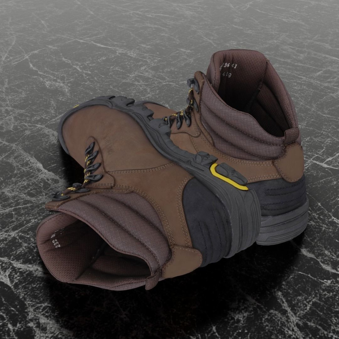 GREYDER 3D BOOTS - BROWN Low-poly 3D model_6
