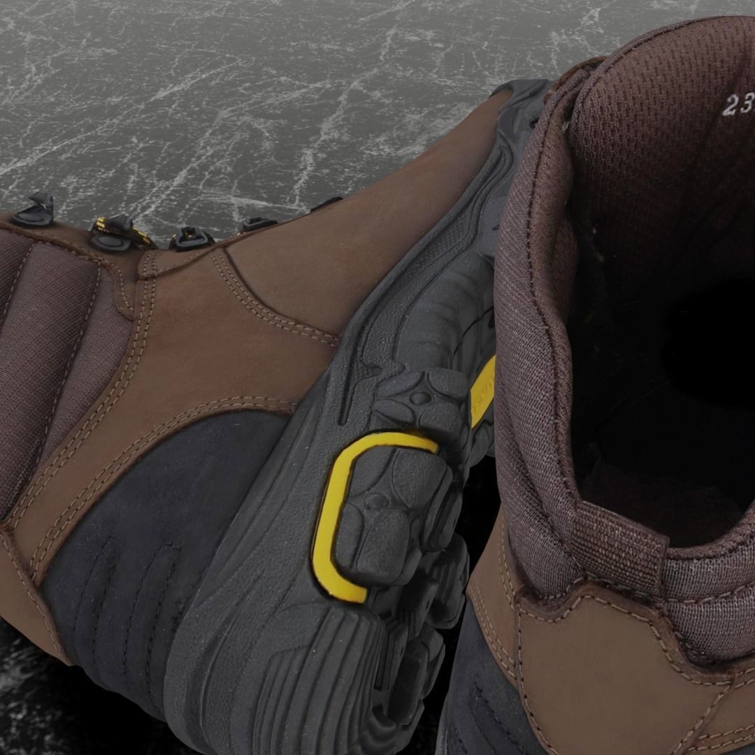 GREYDER 3D BOOTS - BROWN Low-poly 3D model_8