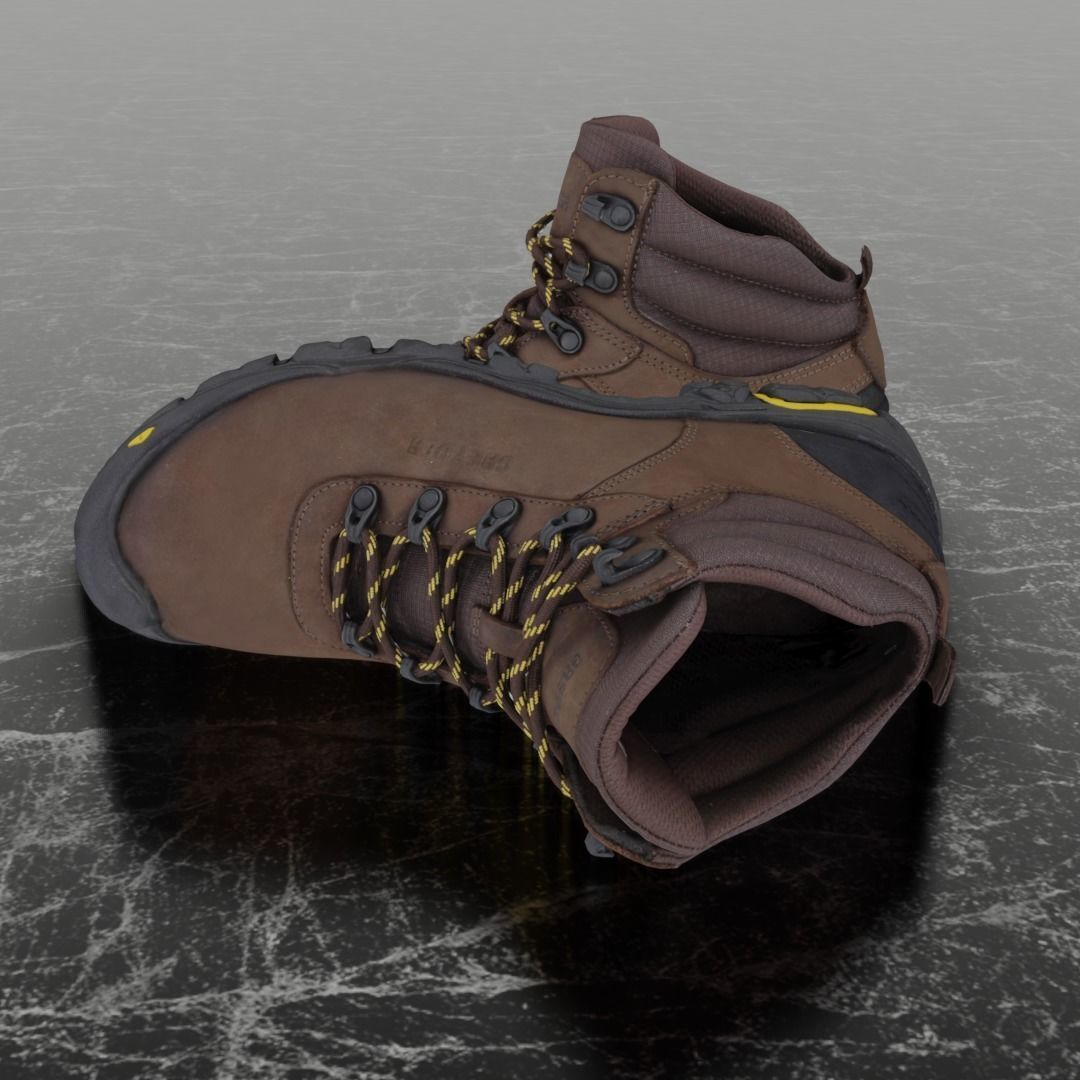 GREYDER 3D BOOTS - BROWN Low-poly 3D model_7