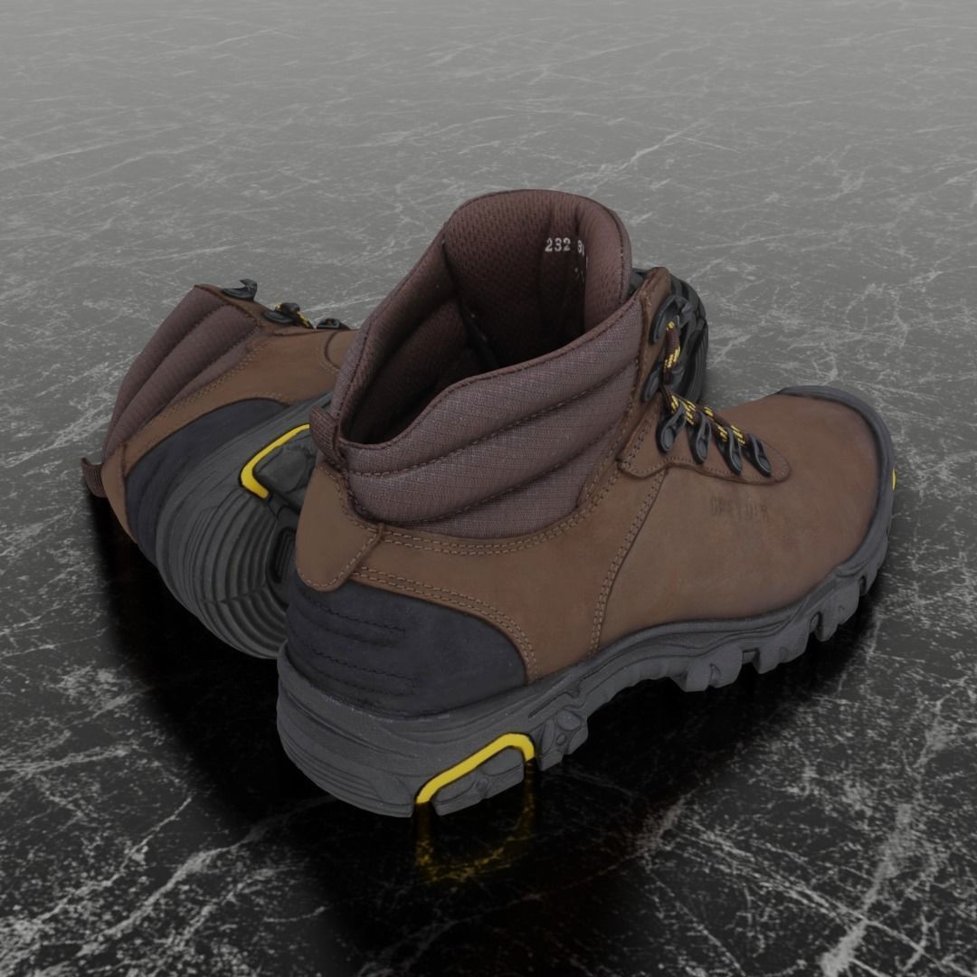 GREYDER 3D BOOTS - BROWN Low-poly 3D model_5