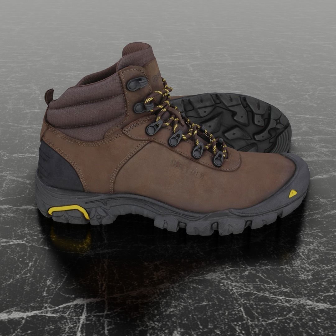 GREYDER 3D BOOTS - BROWN Low-poly 3D model_4