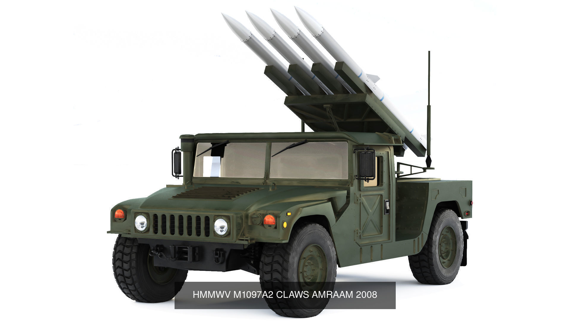 Humvee Military M1038 M1097A2 M1165A1 M1038 M242 Bushmaster 3D Model Collection_5