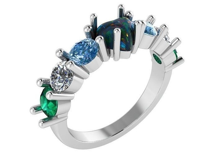 Heart Band Ring 1015 3D print model