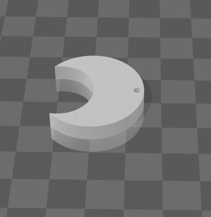 Pendiente de luna Free 3D model_4