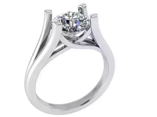 Round Trellis Solitaire Ring 1019