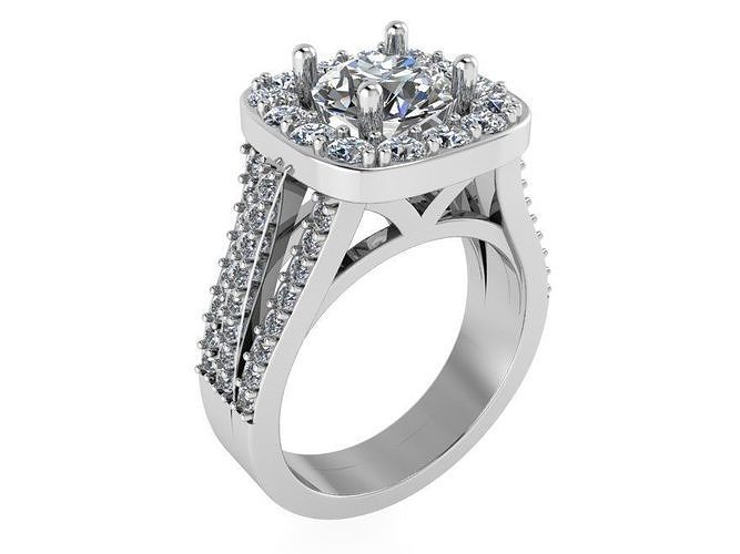 Square Halo Ring 1020 3D print model