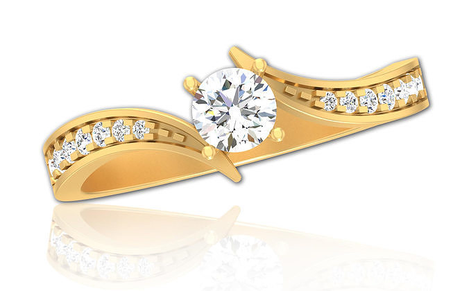 Solitaire Diamond Women Engagement Ring  Jewelry 3D print model