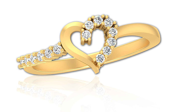 Diamond Women Valentine Ring Jewelry 3D print model