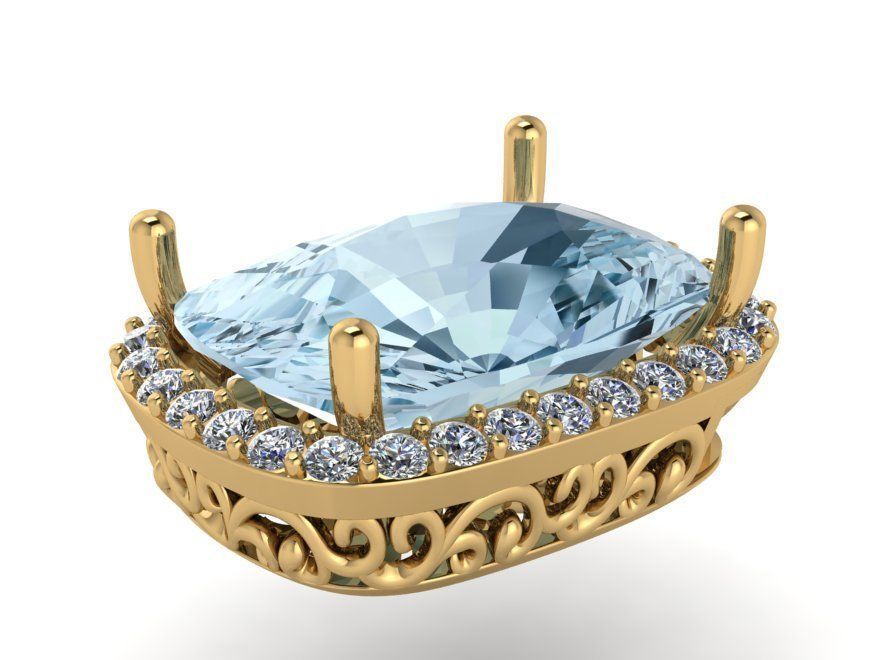 Cushion Halo Pendant 1036 3D print model_1