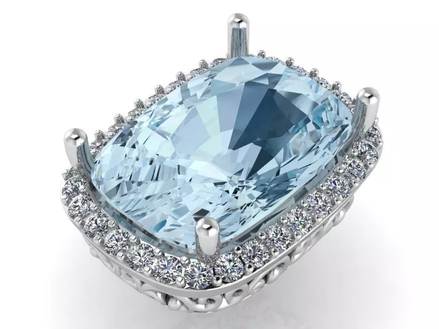 Cushion Halo Pendant 1036 3D print model_0