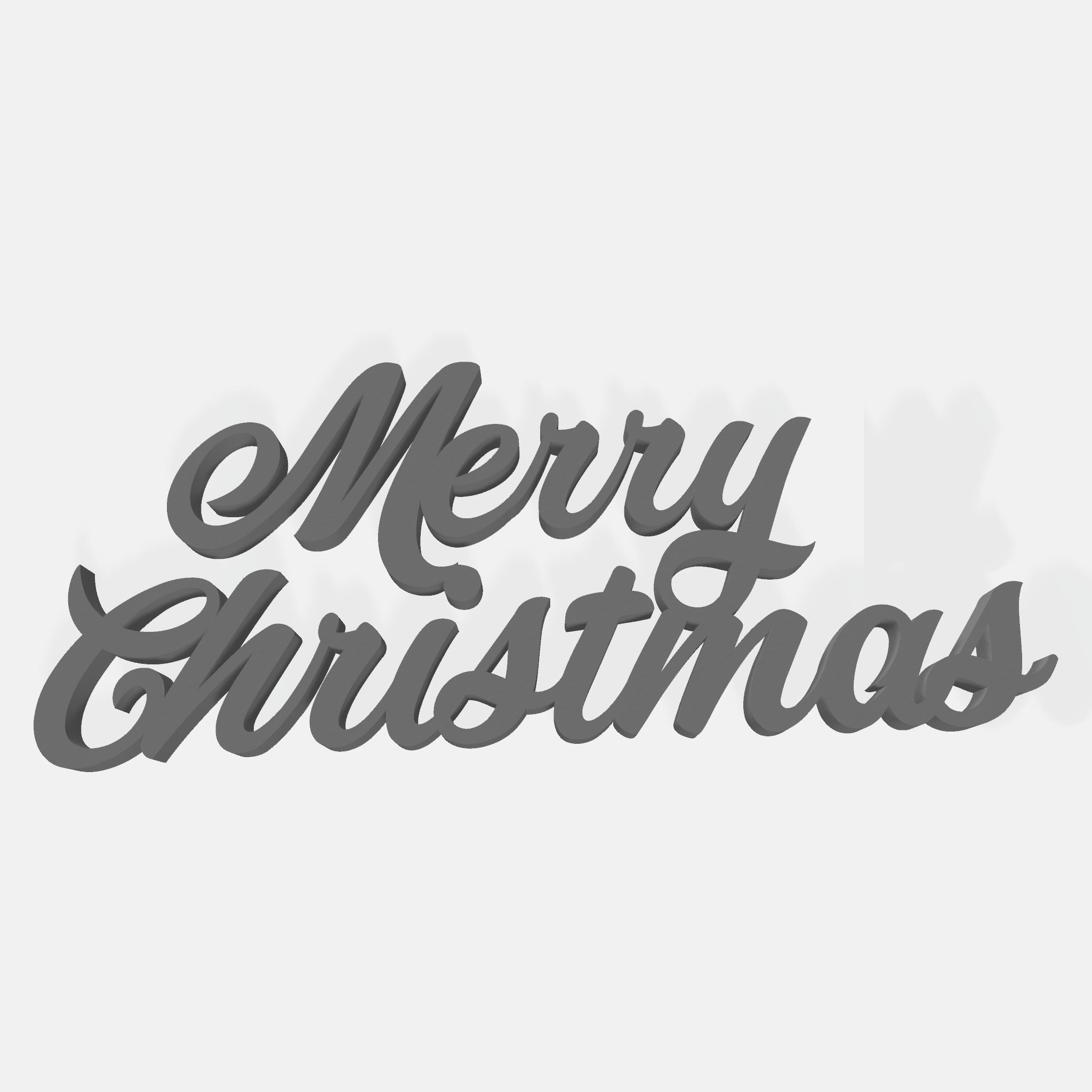 Merry Christmas - 3D printable text - 3D model 3D print model_2