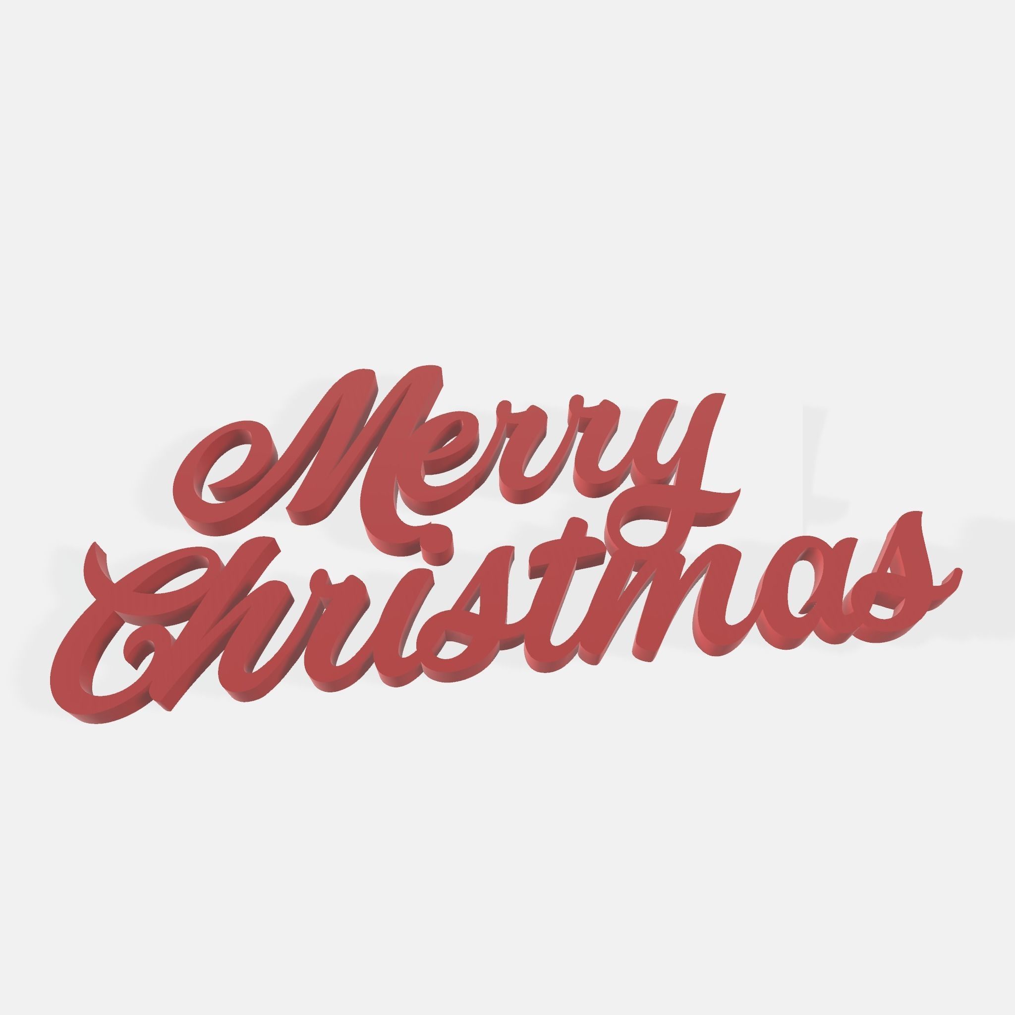 Merry Christmas - 3D printable text - 3D model 3D print model_3