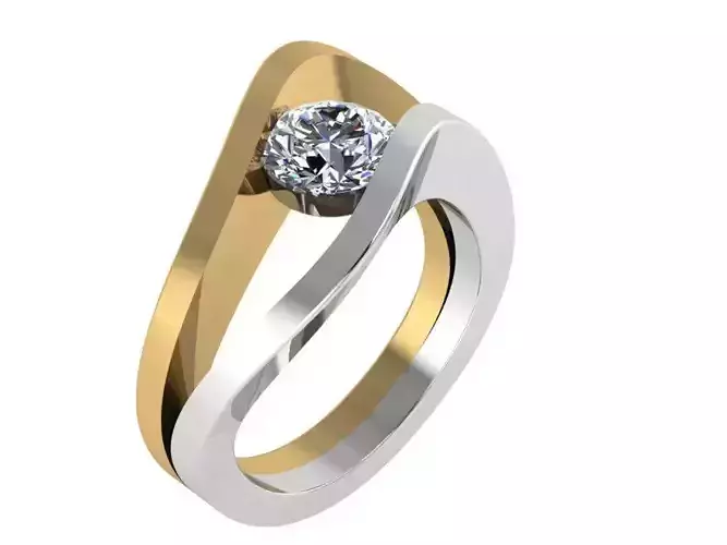Round Diamond Tension Style Ring 1041