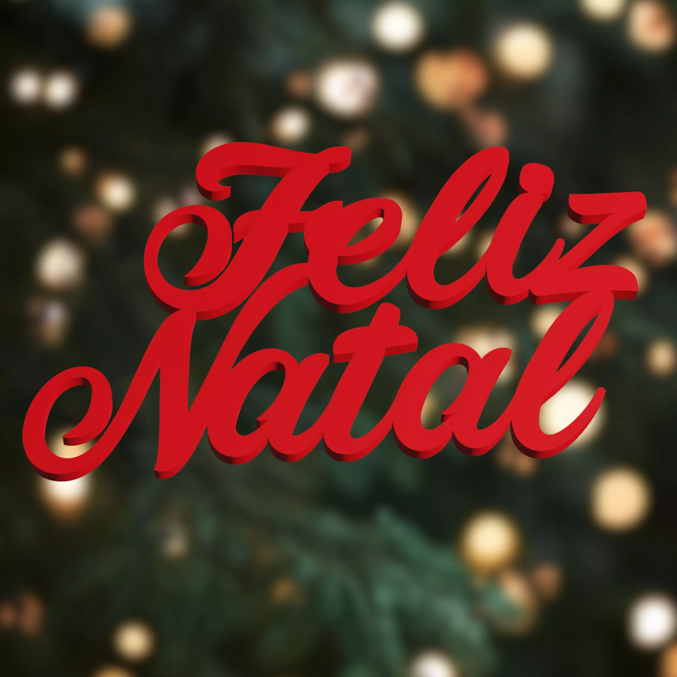 Feliz Natal - 3D Printable text In Portuguese - 3D model 3D print model_0