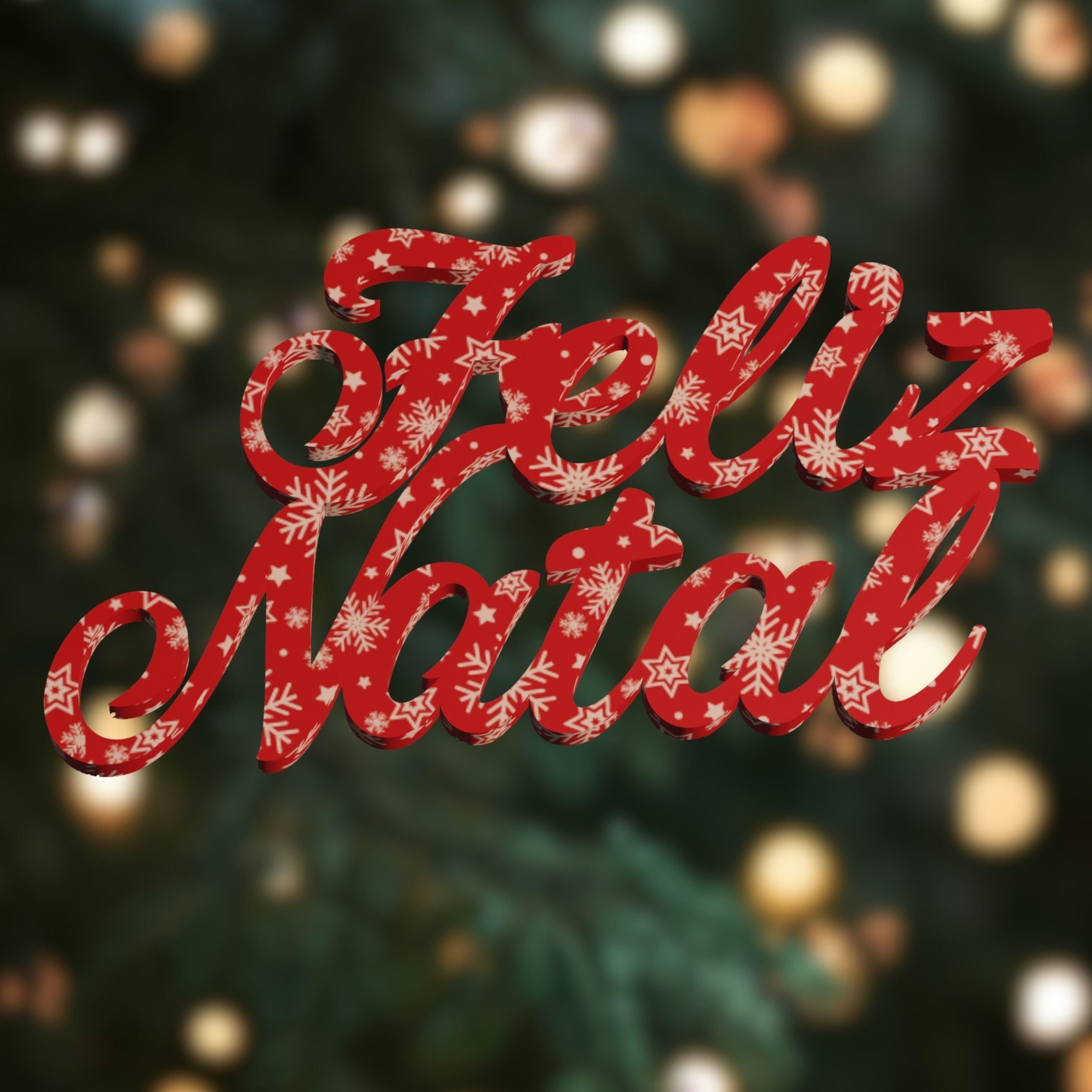 Feliz Natal - 3D Printable text In Portuguese - 3D model 3D print model_2