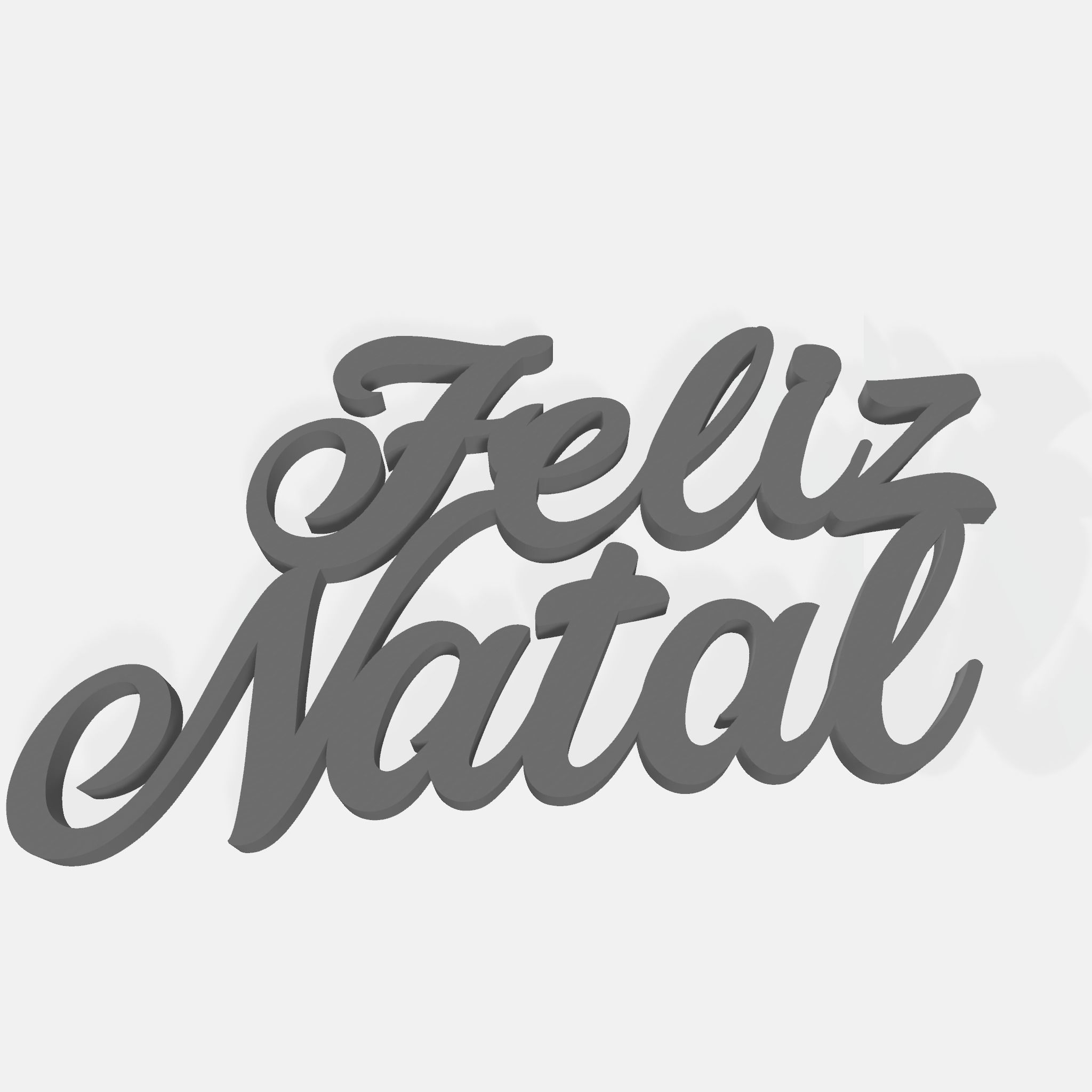 Feliz Natal - 3D Printable text In Portuguese - 3D model 3D print model_3