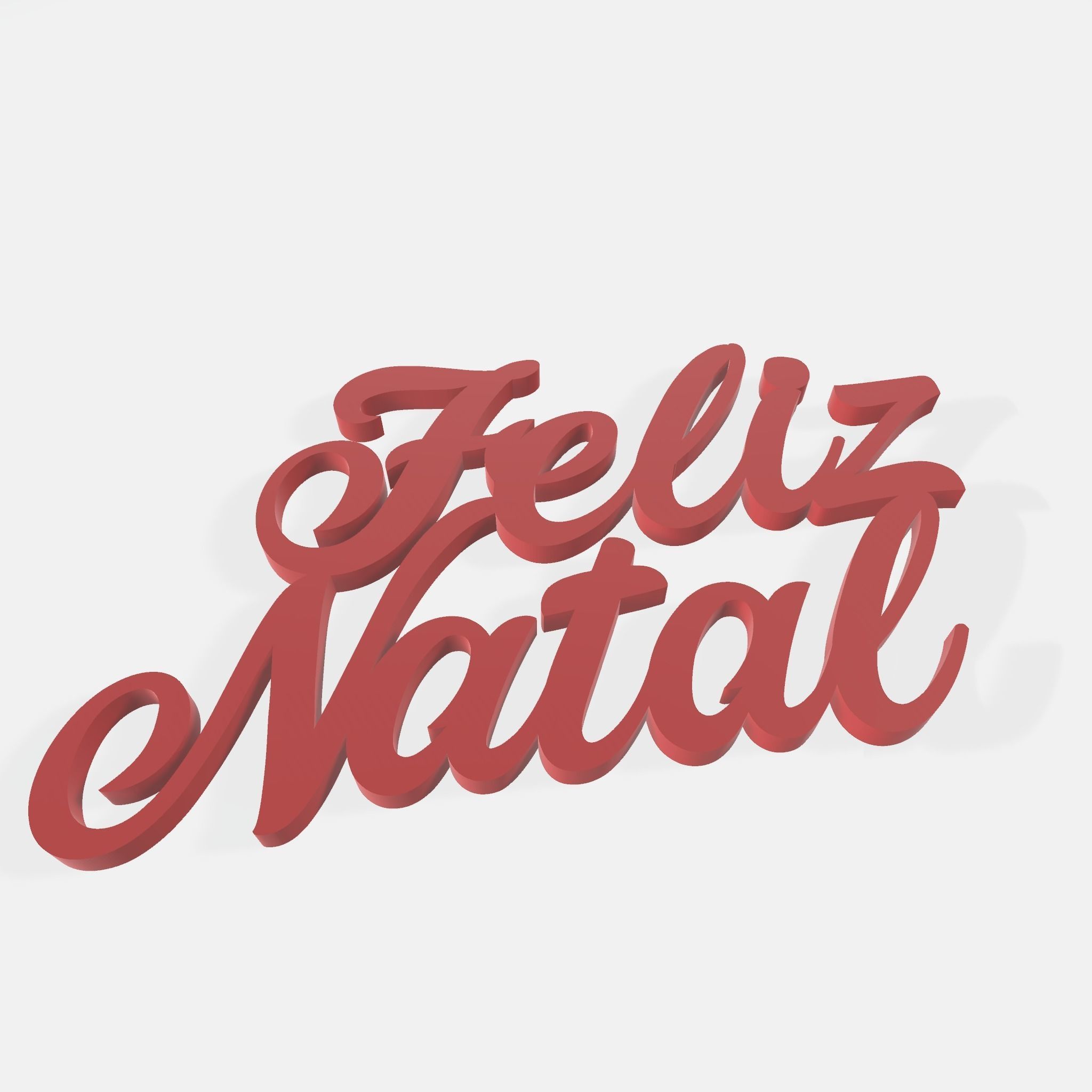 Feliz Natal - 3D Printable text In Portuguese - 3D model 3D print model_4