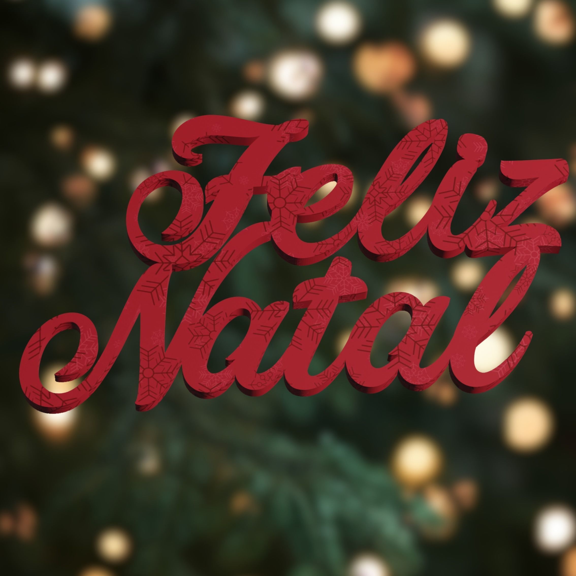 Feliz Natal - 3D Printable text In Portuguese - 3D model 3D print model_1