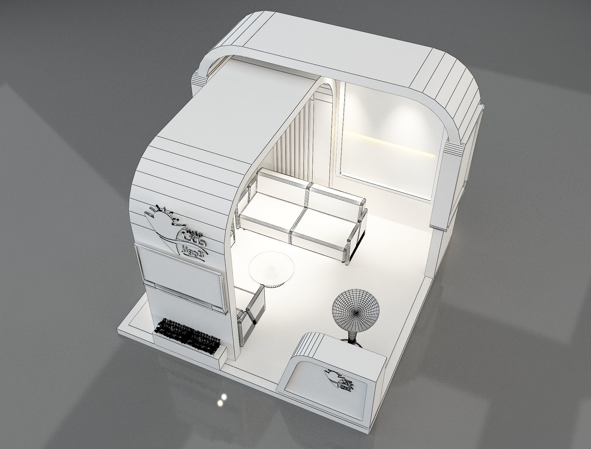 Booth Exhibition Stand a350 3D model_5