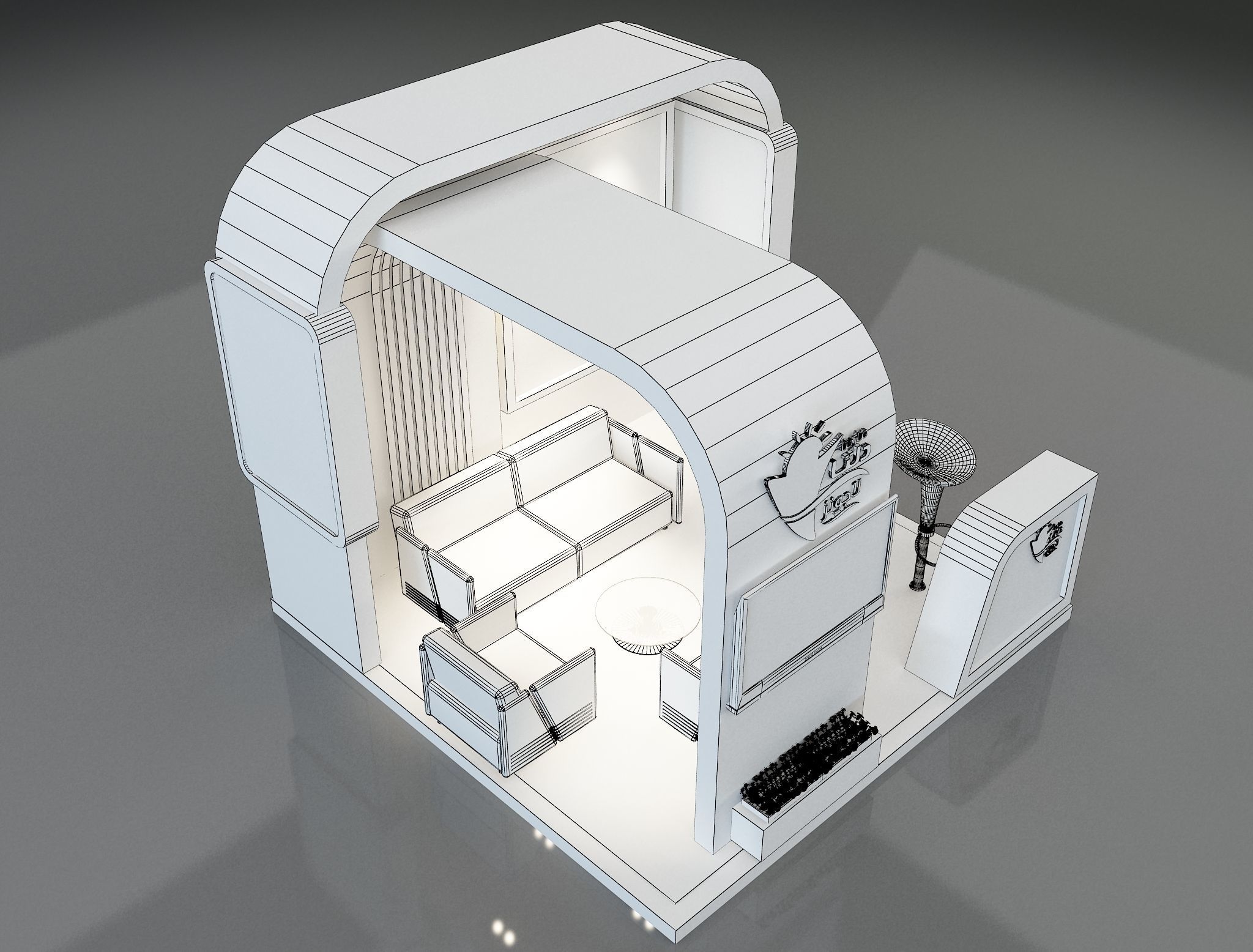 Booth Exhibition Stand a350 3D model_13