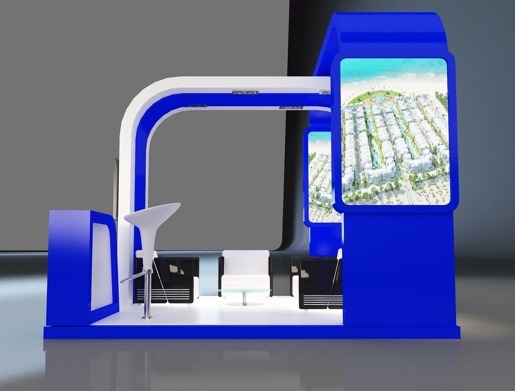 Booth Exhibition Stand a350 3D model_8