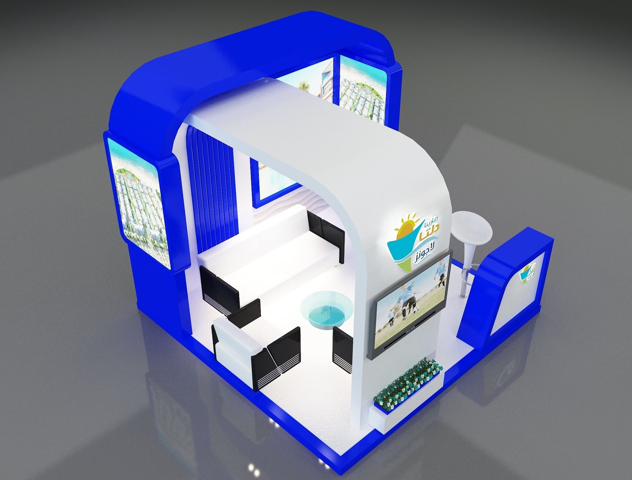 Booth Exhibition Stand a350 3D model_12