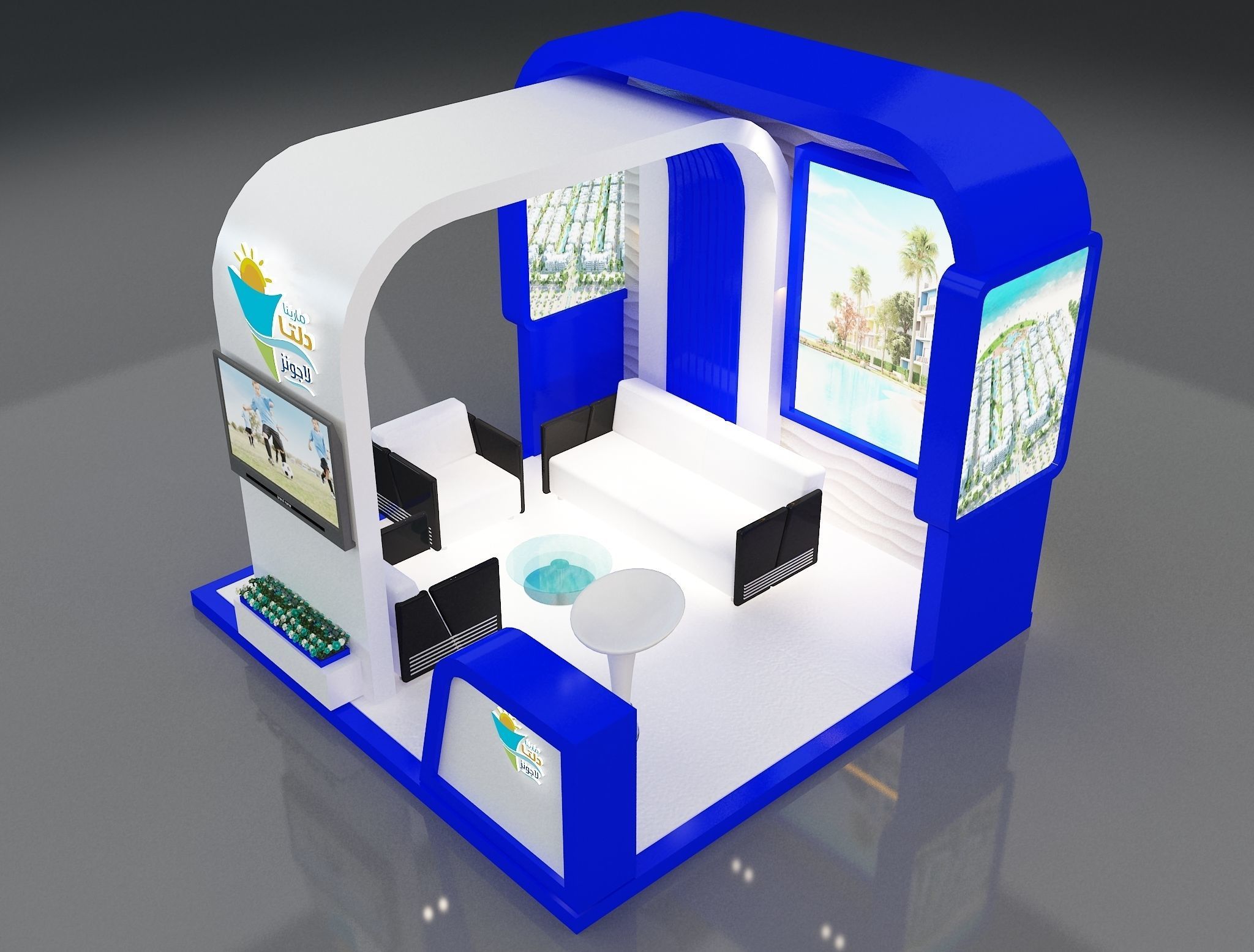 Booth Exhibition Stand a350 3D model_10