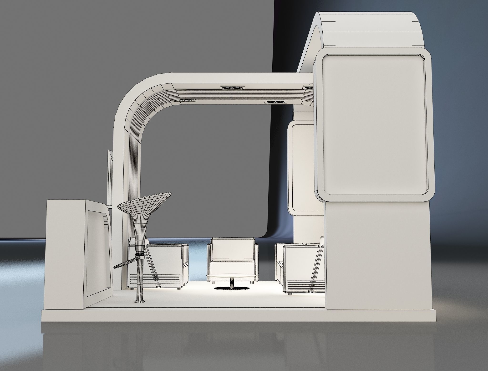 Booth Exhibition Stand a350 3D model_9