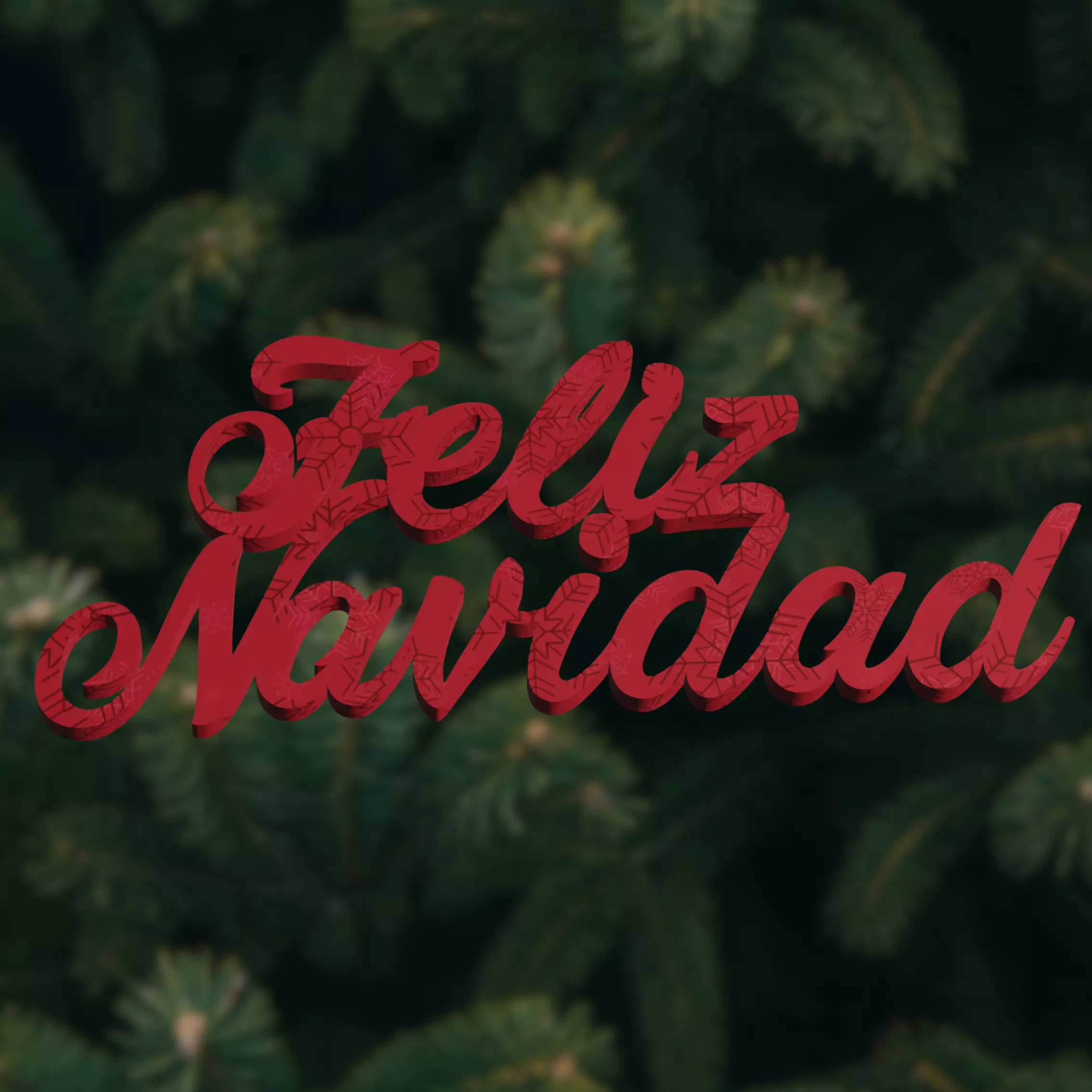 Feliz Navidad - 3d Printable text in Spanish - 3d Model 3D print model_0