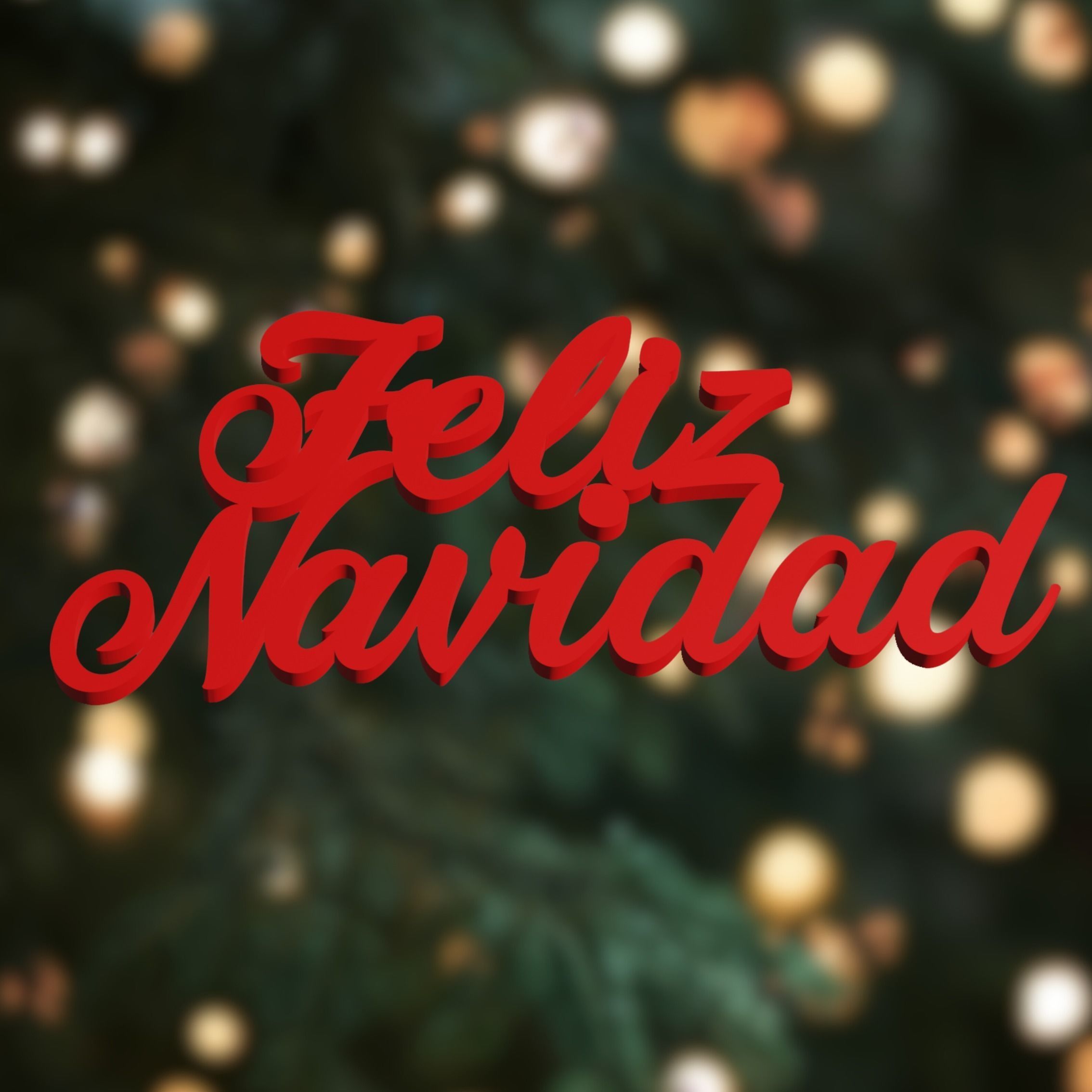 Feliz Navidad - 3d Printable text in Spanish - 3d Model 3D print model_1