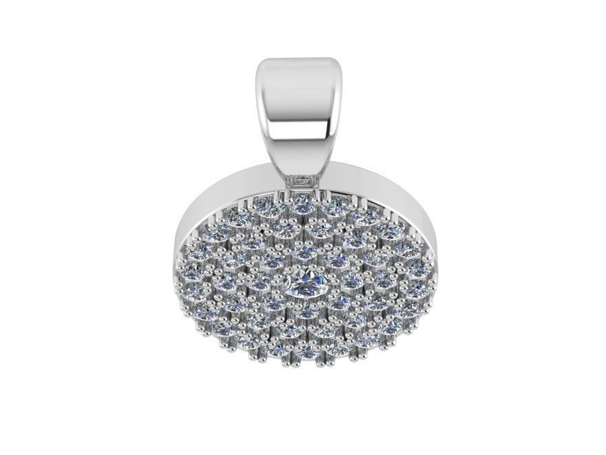 Circle Diamond Pendant 1048 3D print model_3