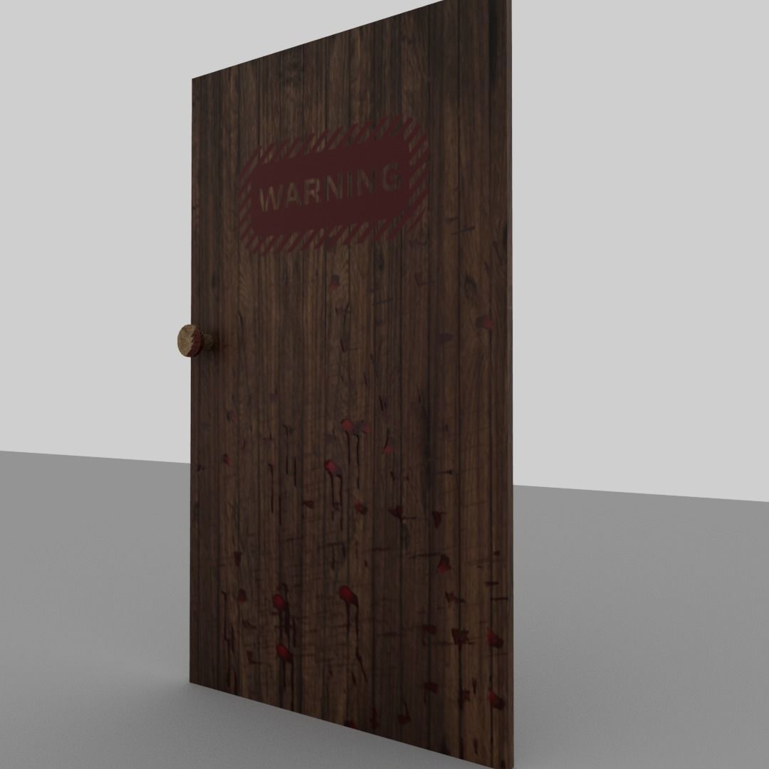 Bloody door Low-poly 3D model_16