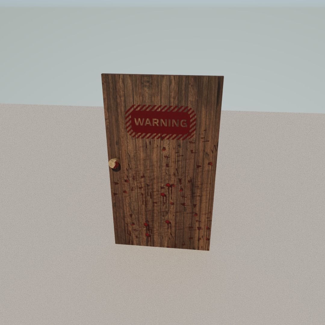 Bloody door Low-poly 3D model_13