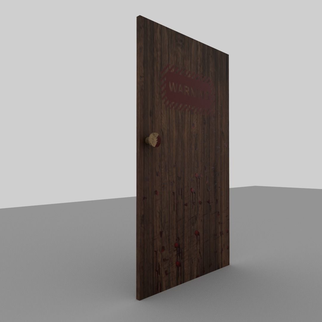 Bloody door Low-poly 3D model_18