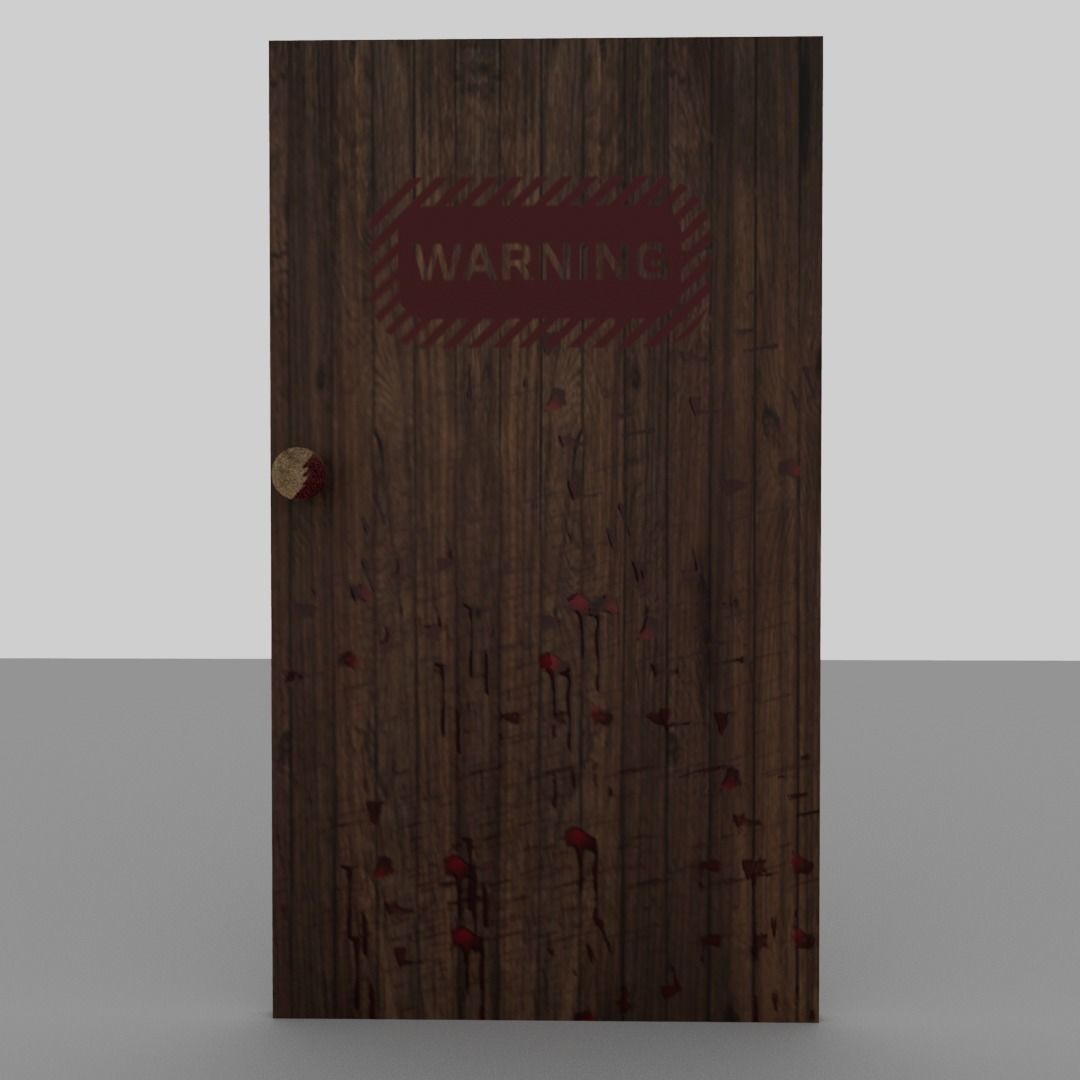 Bloody door Low-poly 3D model_15
