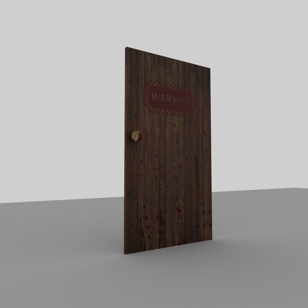Bloody door Low-poly 3D model_17