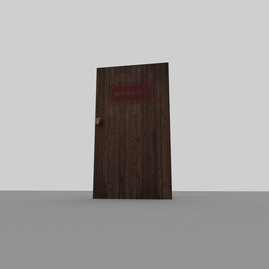 Bloody door Low-poly 3D model_19