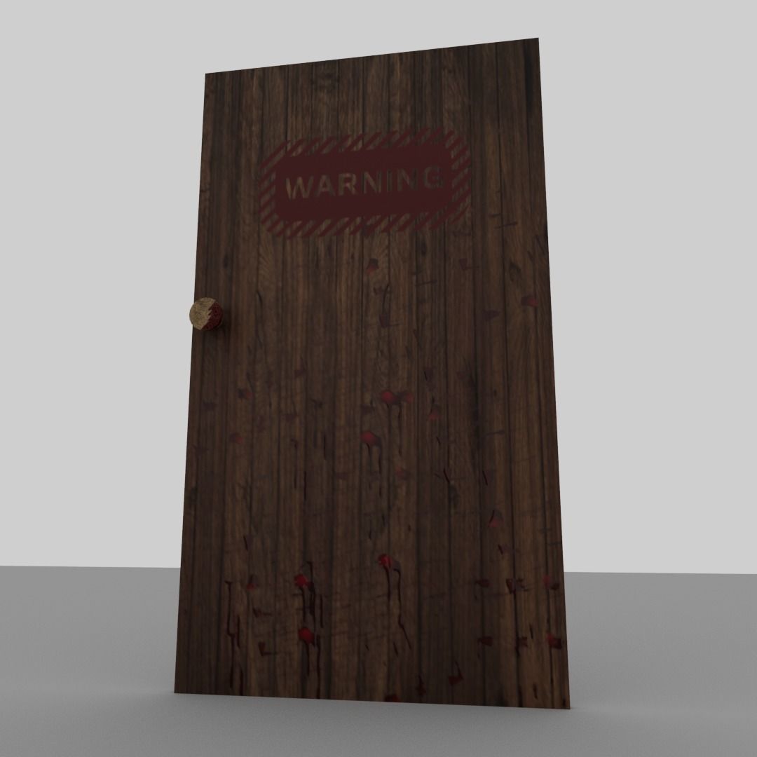 Bloody door Low-poly 3D model_20
