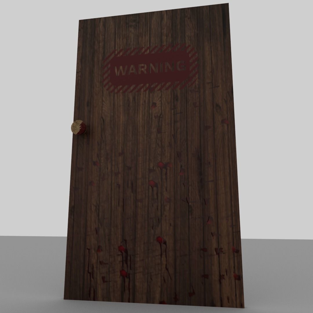Bloody door Low-poly 3D model_5