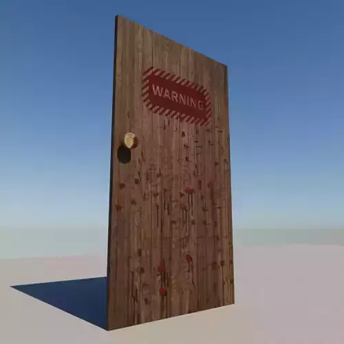 Bloody door Low-poly 3D model