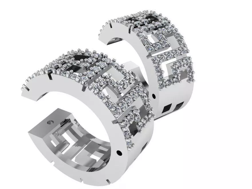 Fashion Diamond Hoop Earring 1058 3D print model