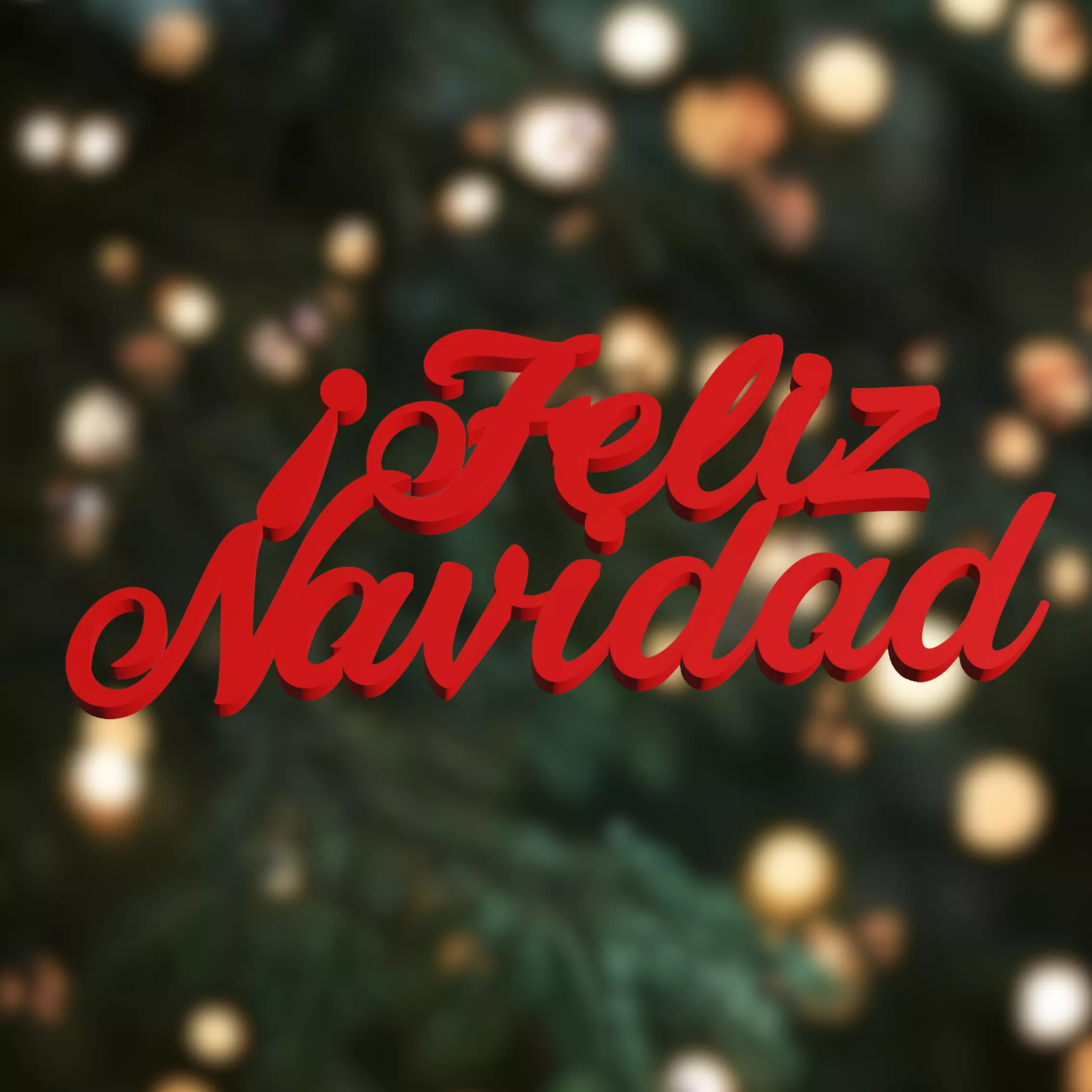 iFeliz Navidad - 3d Printable text in Spanish - 3d Model 3D print model_0