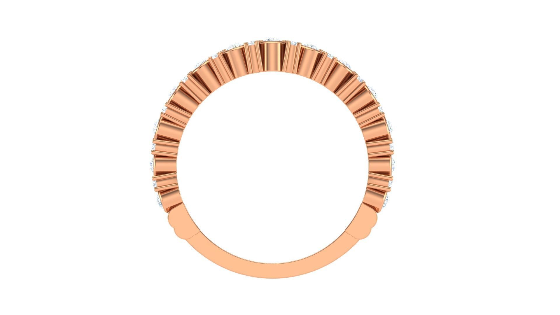 Solitaire Diamond stackable ring with Eternity Bands Pair 3D print model_15