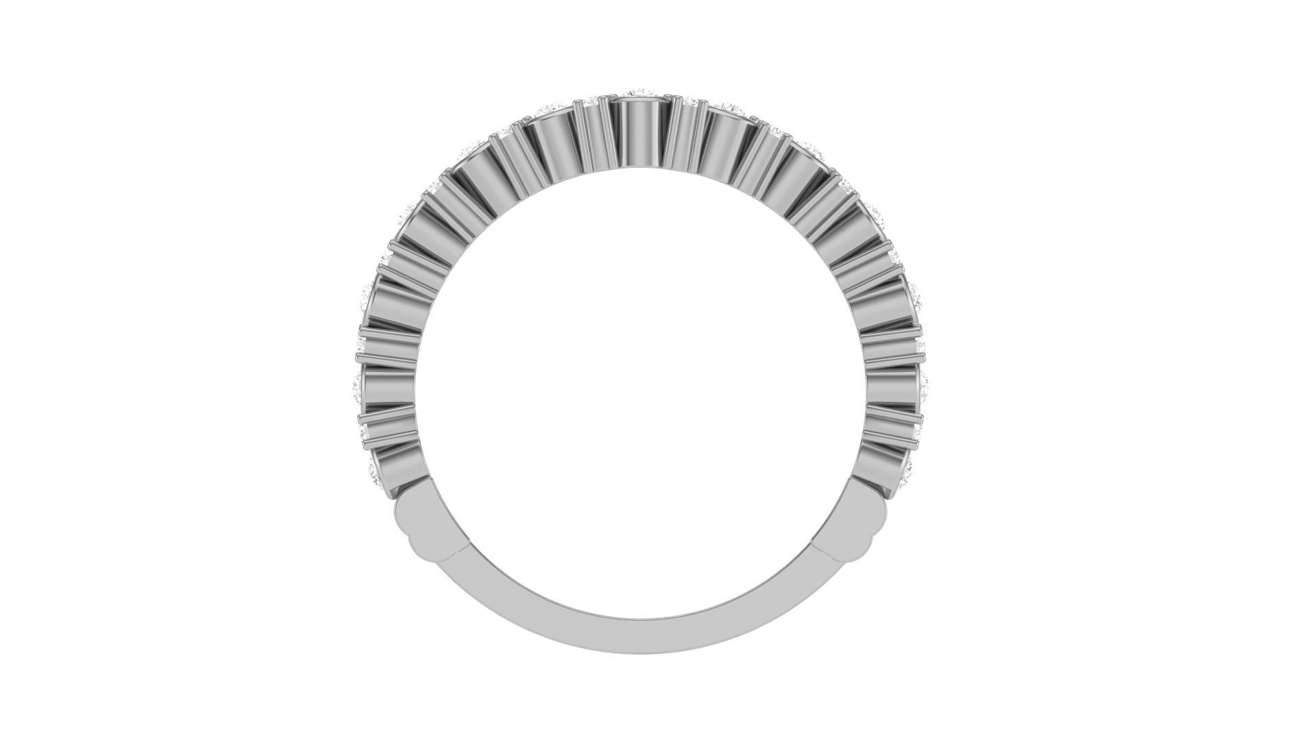 Solitaire Diamond stackable ring with Eternity Bands Pair 3D print model_24