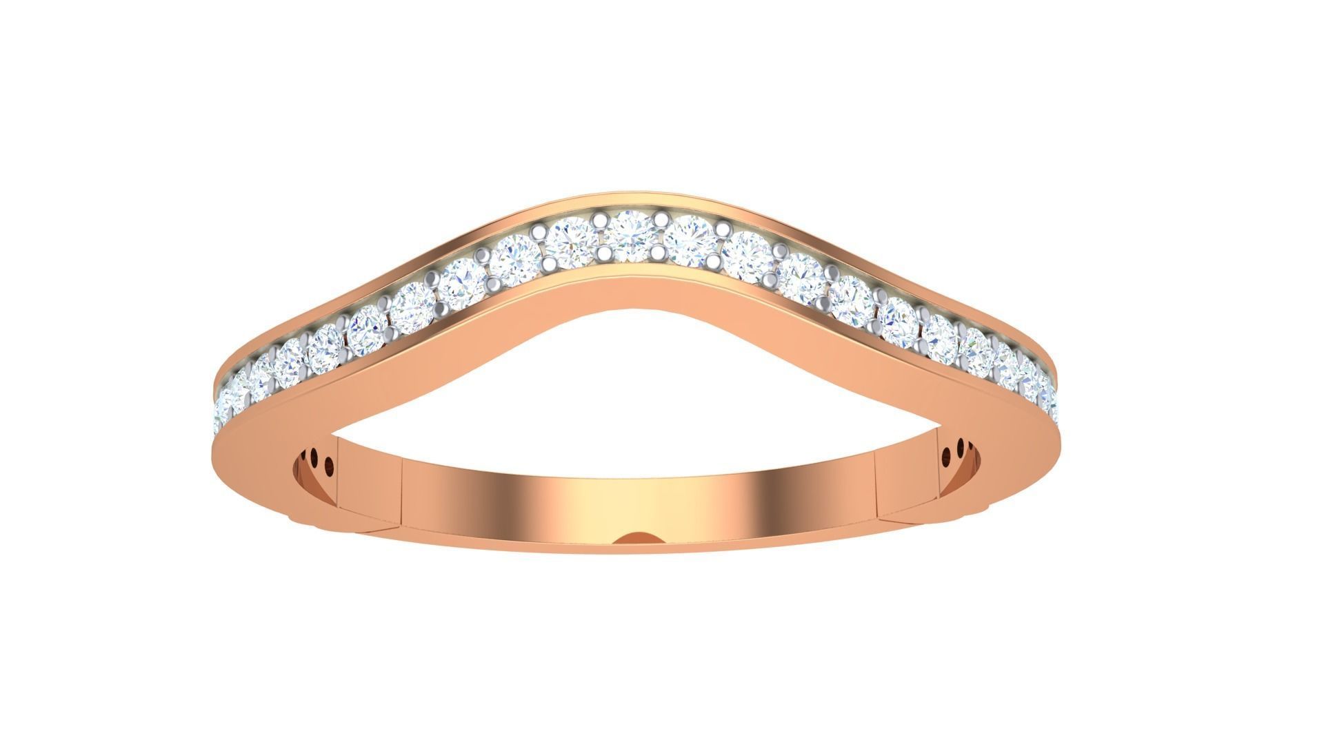 Solitaire Diamond stackable ring with Eternity Bands Pair 3D print model_17