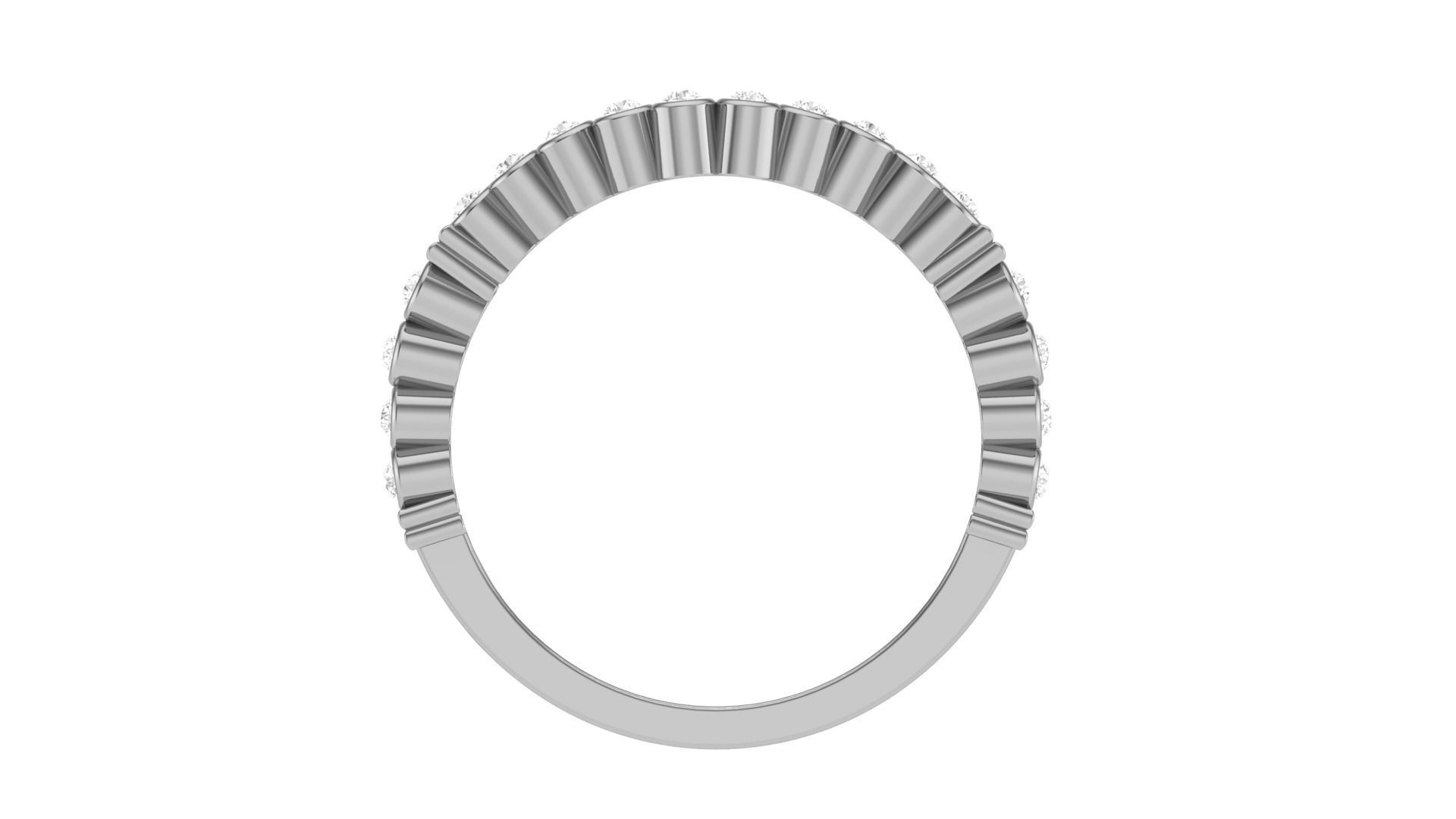 Solitaire Diamond stackable ring with Eternity Bands Pair 3D print model_24