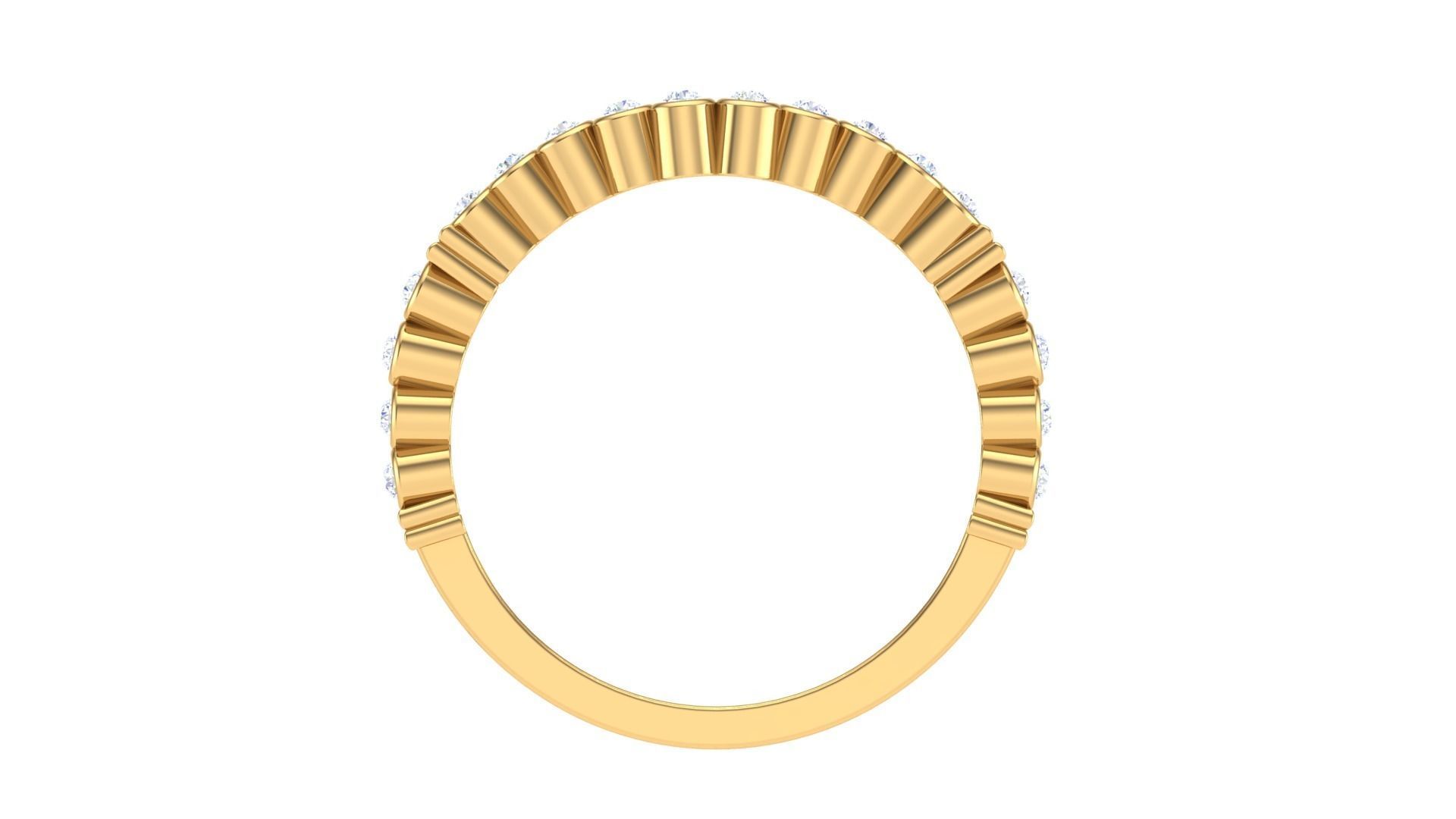 Solitaire Diamond stackable ring with Eternity Bands Pair 3D print model_5