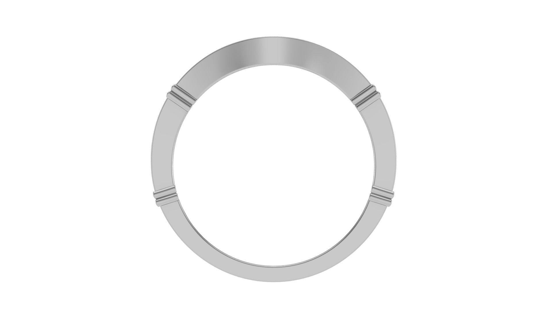 Solitaire Diamond stackable ring with Eternity Bands Pair 3D print model_27