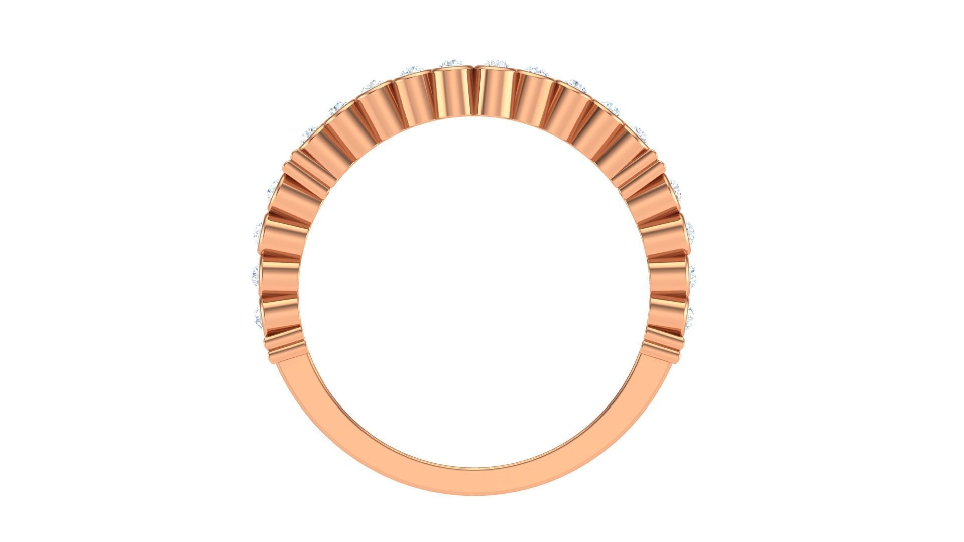 Solitaire Diamond stackable ring with Eternity Bands Pair 3D print model_15