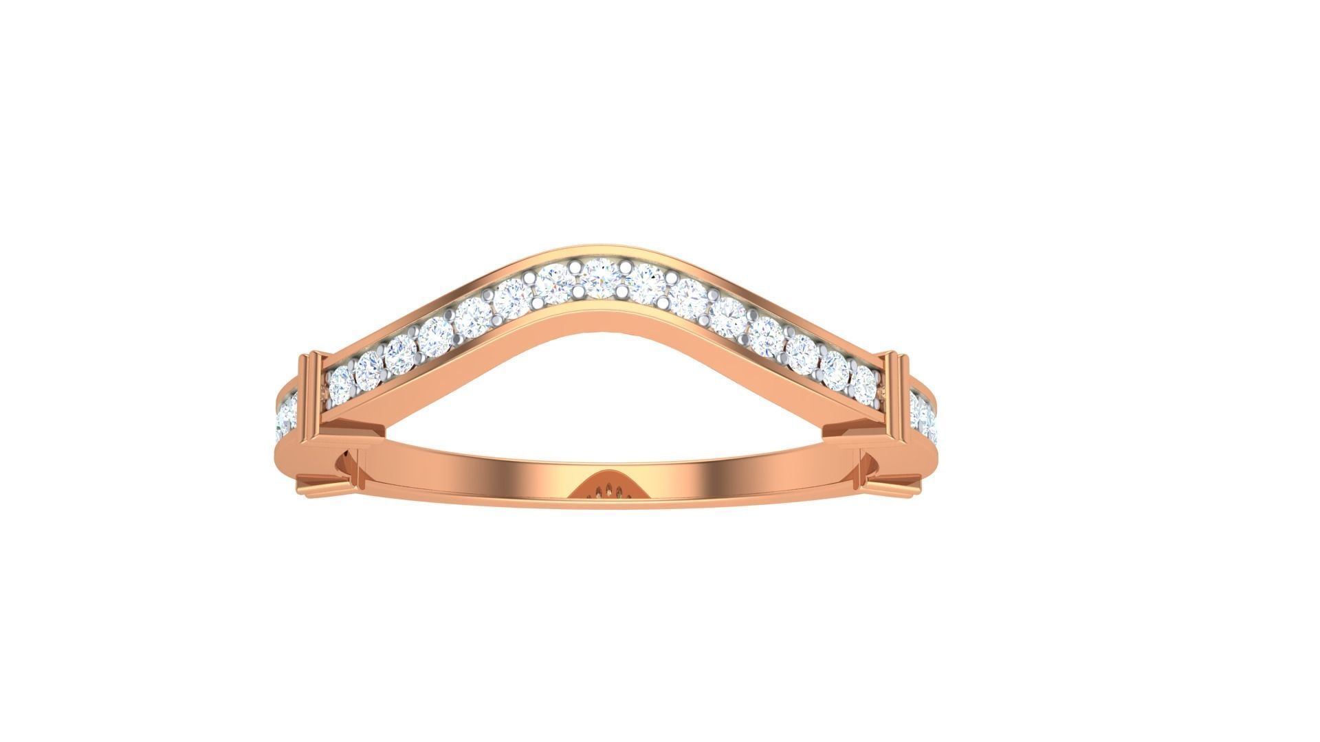 Solitaire Diamond stackable ring with Eternity Bands Pair 3D print model_17
